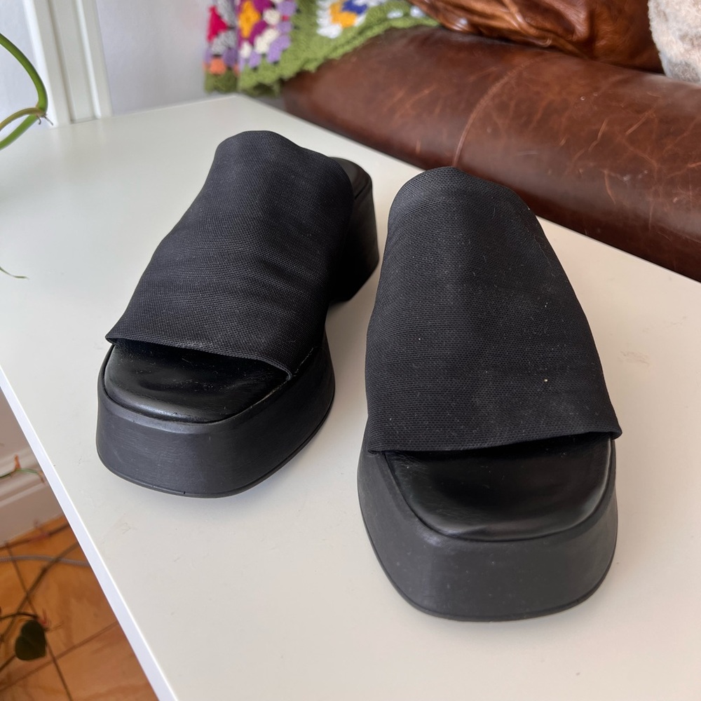 Steve Madden Black Platform Slides Slinky30 - Picture 4 of 4